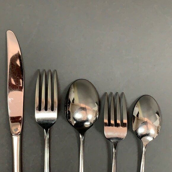 Oneida Profile Plymouth Rock Forks Knife Spoons Stainless Place Setting Lot of 5 - Picture 5 of 12